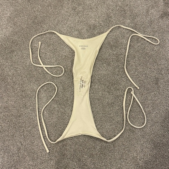 OneOne Swimwear Free People Ariel Bottom Ivory Side Ties Adjustable size XS NWOT - Picture 5 of 10